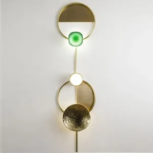 Lâmpada de parede Galeria de cobre moderno Sala de estar decorativa redonda Luzes de ouro em ouro