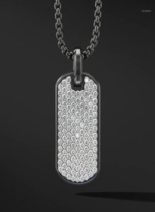 Kedjor Pave CZ Army Pendant Men Necklace Fashion Rostfritt stål Box Chain Ncklace för Jewerly Gift5410461