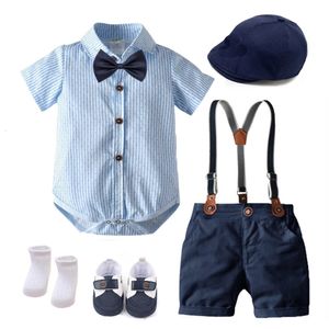 Summer First Birthday Party Boys Dress 3-18M Baby Formal Clothing Baby Gentleman Boutique Gift Set Preschool 7-piece Set 240428