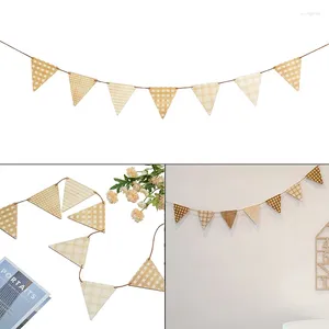 Decorative Figurines Wooden Triangle Flag Wall Po Props Baby Shower Birthday Party Bunting Banner For Nursery Bedroom Decoration