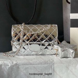 Umhängetasche Kette Handtasche Designerin Frau Silber Patent Leder Crossbody Bags Karte Die Pentagramm -Brieftasche Luxus -Tasche Designer Geldbeutel