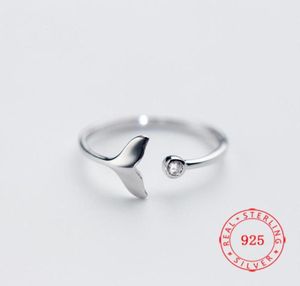 Genuine 925 Sterling Silver Adjustable Fish Tail Mermaid Love Ring for Girlfriend Wife Women Good Quality Minimalist Jewelry Finge3306543