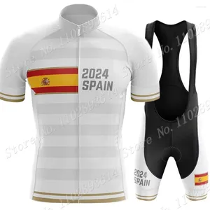 Racing set Espana Cycling Jersey 2024 Pro Team set Short Sleeve Spaintdf Clothing Road Bike Shirts Suit Bicycle Bib Shorts Mtb Maillot Ropa Ropa