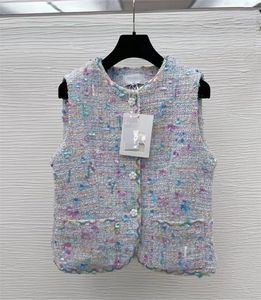 Chan New Designer 의류 여성 2024 고품질 스팽글 CC 재킷 디자이너 탑 여자 Jackets Womens Vest 재킷 디자이너 재킷 여성 트위드 재킷 선물