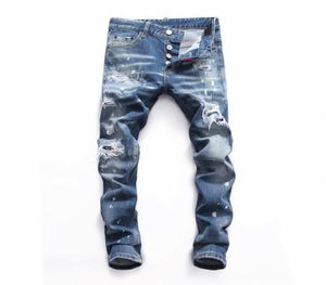 2021 Nya herrdesigners jeans trycker denim byxor casual klassisk rippad harajuku jeans cyklist street jeans9624976