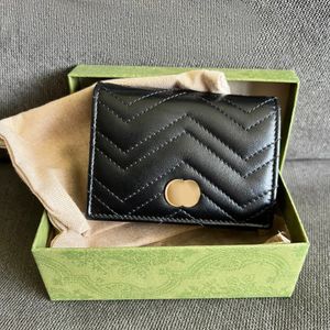 Designer läder plånböcker Fem korthållare Luxury Marmont Men Fashion Coin Purses Holder Interior Slot Wristlets med Box KeyChain Case 248s