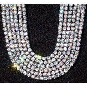 Topgrillz 5mm Iced Out Bling Aaa Zircon 1 Row Tennis Chain Necklace Men Hip Hop Jewelry Dropshiping