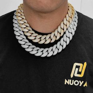 أقراط قلادة هويون 22 مم فقاعة سلسلة كوبية AAA Zircon Mens Necklace S925 Silver 18k Bracelet Pracelet Goregous Hip Hop Rock Party Jewelry J240508