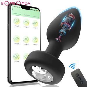 その他のヘルスビューティーアイテムBluetooth Anal Vibrator Butt Plug Plustate Massager Memale Masturbator dildo Adult s for women men gayアプリリモートコントロールy240503