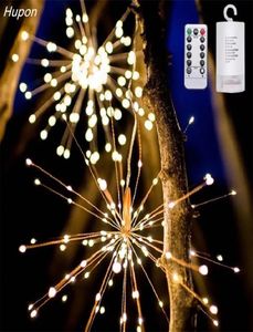Jul LED Hanging Starburst String Lights 100200 LEDS Firework Fairy Garland Christmas Lights Outdoor For Party Home Decor 202887127