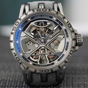 Дизайнерские роскошные часы для мужских механических автоматических выбранных часов Roge Dube King Racing Calf
