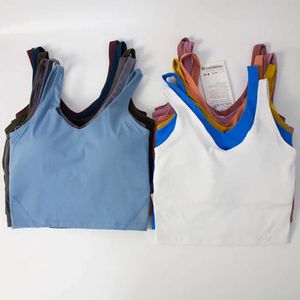 Lululemeni المحاذاة Tank Top U Bra Yoga Wome Women Summer T Shirt Solid Sexy Crops Tops Olcyveless Fashion Vest Colors 66