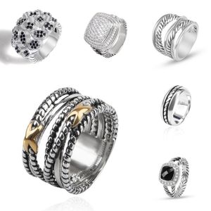 Designer Ring Twisted Cross Braided Ring Couple Classic Ring Silver Vintage X Shaped Dy Rings Mens Luxury Jewelry Boy Gift