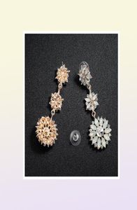 Moda Opal Crystal Long Drop Brincos Mulheres brincos de noiva para a festa JCC0764683286
