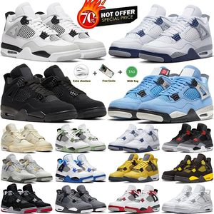 4 4S Mens basketball shoes Military Black Cat Metallic Gold Military Black Sail Yellow Thunder White Fire Red Cool Grey Blue University Pure sports sneakers 36-47