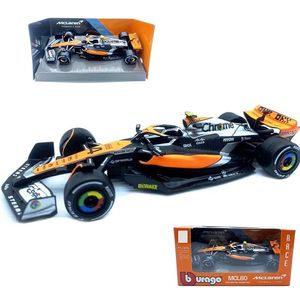 Bburago 1 43 McLaren MCL60 #4 Lando Norris #81 Oscar Piastri alloy car die cast model toy set 240506