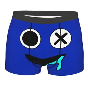Cuecas moda moda blue rosto arco -íris boxers boxers calcinha calcinha masculina respirável videogame de videogame de roupa íntima