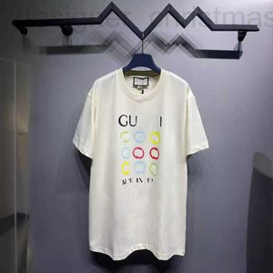 Men's T-Shirts Designer 24ss Colorful Earth Print Round Neck Loose Men's and Women's T-shirt Short Sleeve Straight Out I88Z