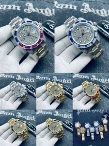 Sport Calendario maschile orologio meccanico automatico 904L Diamonds Sapphire Glass ghiacciato orologio a piena funzione Time