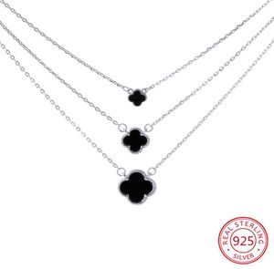 S925 sterling silver necklace popular fourleaf clover lucky grass classic design fashion jewelry Christmas gifts 2019 new 4951195