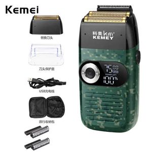 Razoras Blades KEMEI SHAVER ELÉTRICO Recarregável TRIMMER BARDE PARA MENS MENHA LAVABILIDADE DO MENHA LIVOLAÇÃO LI-ON 5W KM-2026 Q240508