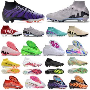 Futbol Koyası Outlet Erkek Çocuk Kids Superfiy 9 Brilliance IX Elite Mercurlal FG California Voltaj Mor Tn Gün batımı Marcus Rashfords FG Yükselen Gem Strike Futbol Boot