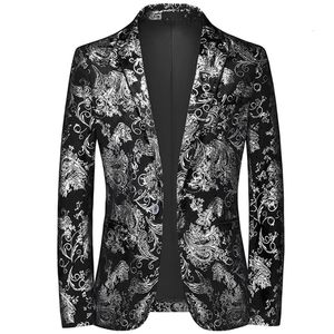 Moda erkek gündelik butik iş bronzing tasarım gece elbise takım elbise / erkek ince fit blazers ceket ceket 240429