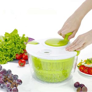 Spinnare sallad sallad manuell spinnare 5l dehydrator vegetabilisk frukt tvättmaskin dräneringsfilter med skålhölje S