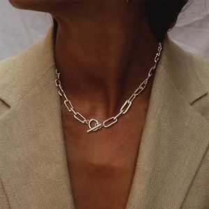 Kedjor hiphop tjock kedja halsband choker halsband för kvinnor smycken gratis dropshipping 50 cm d240509