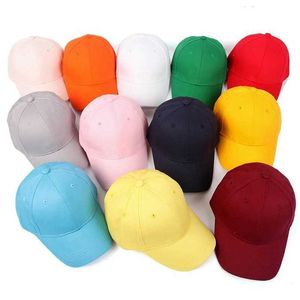 Caps Chapéus Childrens Childrens Color sólida Versão coreana Crianças Caps de beisebol branco Caps de beisebol brancos com meninos e meninas de hip-hop da primavera e verão Caps de bebê D240509