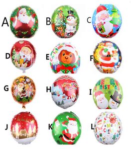 18inch dekorasyon folyo balonları Merry Christmas Feliz Navidad Yuvarlak Yıldız Helyum Balonlar Kardan Adam Noel Baba Noel Ağacı Partisi Ev D7748236