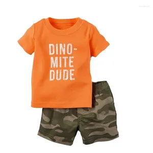 Kleidungssets Dino Baby Kleidung Set Kinder Outfits Baumwolljunge 2-Pieces Anzug Tarnhosen T-Shirt Kleinkind Top-Bodysuiten