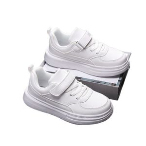 Children Cricket Shoes Spring White Boys Shoes Leather Top Girls Little White Shoes Casual Primary School White Sports Shoes