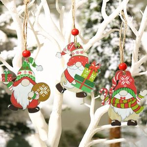 Christmas Decorations 12pcs/Box Cristmas Santa Gnomes Wooden Pendants For Home Xmas Tree Hanging Ornaments Navidad Year Gift