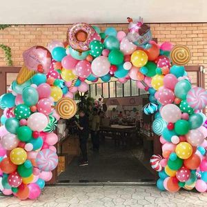 Decorazione per feste bambini Candy Balloons Birthday Summer Ice Cream Donuts Fornitura festiva