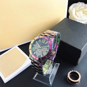 Montre Homme Mens Saatler Etiket Kuvars Hareketi Tam Elmas İzle Kadınlar Mor Kollwatches Saat 347r