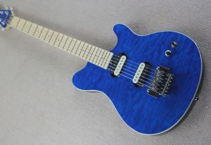 Guitar Flyoung Blue Sterled Maple Top E -Gitarre mit Zebra -Pickups, bieten Anpassung an