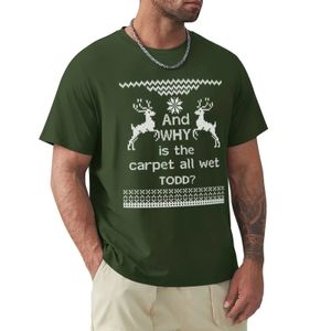 A czy dywan jest mokry Todd? T-shirt anime puste miejsca na śmieszne koszule dla mężczyzn 240425