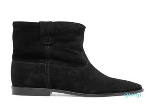 Kobiety oryginalne czarne skórzane isabel crisi zamszowe kostki nowe klasyczne pokazy mody marant pop butów 4305505