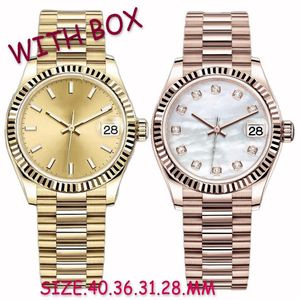 Mens Ladies Watch Rose Gold 41mm 36mm 31mm 28mm 904L Stainless Steel Bracelet Do not fade Sports Mechanical Quartz Waterproof Luminou 272n