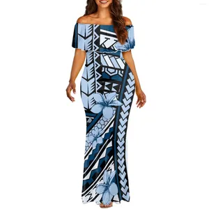 Casual Dresses Formal Occasion Party Women's Short Sleeve Fishtail Dress Hawaii Summer One-Shoulder Hawaiian Tattoos Print Beach