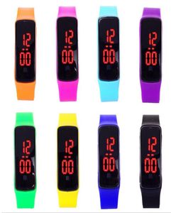 Fashion Sport Led Watch Candy Jelly Men Women Silicone Rubber Touch Sn Digital Waterrooff Watches Bracciale Specchio Owatch2874011