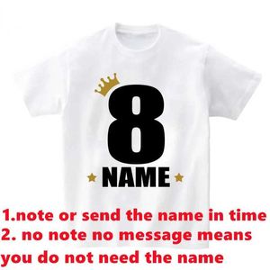 티셔츠 어린이 티셔츠 맞춤형 소년 티셔츠 여자 옷 의류 개인화 된 생일 에이 나이 이름 크라운 셔츠 아동 셔츠 티셔츠 베이비 의류 번호 l405