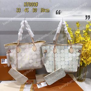 Wyg Sunrise pastel Classice 2pcs Conjunto MM Tote Bolsas compostas Bolsa de Bolsa de ombro de Lattice Colorido Feminino