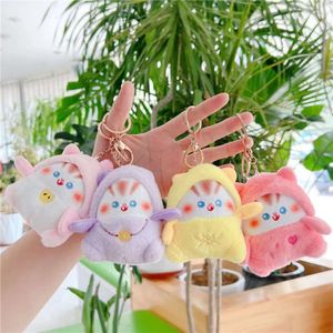 Anime Egg Energy Cartoon Positive Disguise Lucky Cat Plush Pendant Toy Key Chain Bag Charm Gift