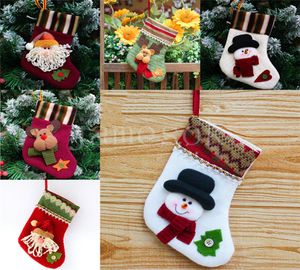 Julstrumpor presentpåsar Candy Socks Christmas Tree Pendant Decorations Socks Christmas Gift Candy Bags DB1333945339