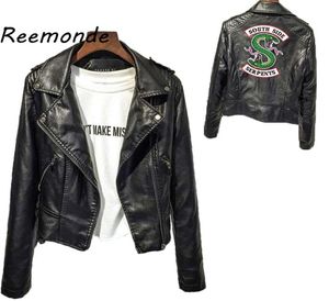 Riverdale Women Jacket Coat South Side Serpents Riverdale Southside Pu Leather Jackets Serpents Streetwear Outwear Tops 2010149907070