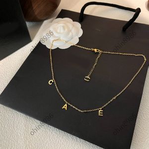 Luxur Designer Fashion Necklace Choker Chain 925 Silver Plated 18k Gold Plated rostfritt stål Letterhängning Halsband för kvinnors smycken