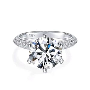 Factory Price Iced Out Moissanite Ring D Color 5CT Big Moissanite Diamond Gemstone Rings Wedding Engagement Fine Jewelry 925 Sterling Silver