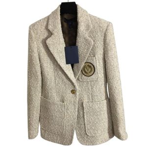 Women039S Girls Vintage TweedデザイナーBlazer Peacoat Tailored Jacket Coat Milan Runway Brand Luxury Designer Dress Letter Embr9075457